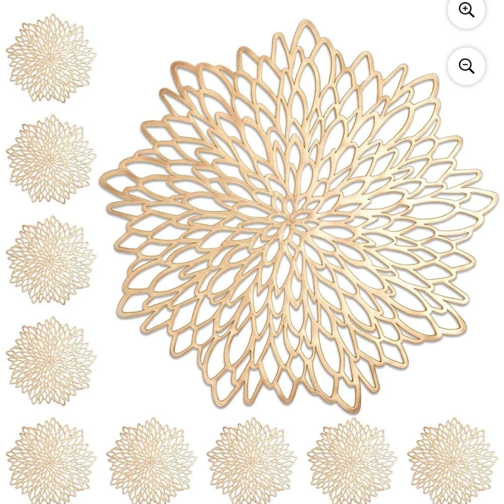 Gold Floral Placemats Set of 10